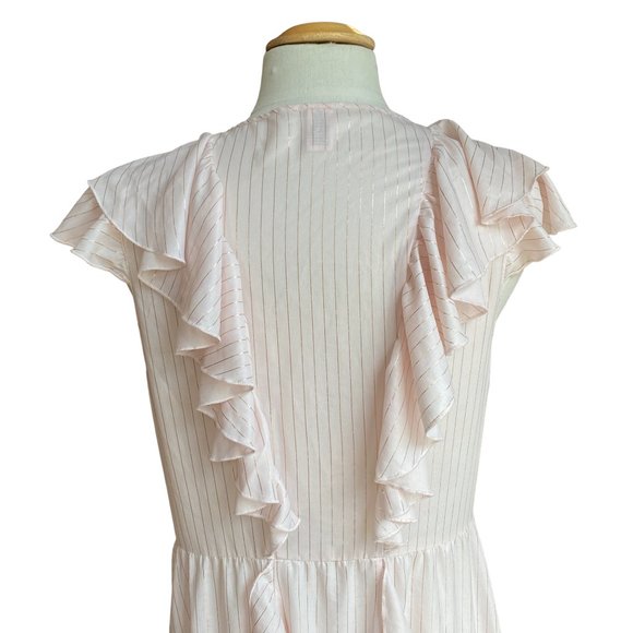 Victoria’s Secret Dream Angel Sheer Ruffle Sexy Stripe Midi Kimono Robe-L - Picture 9 of 15